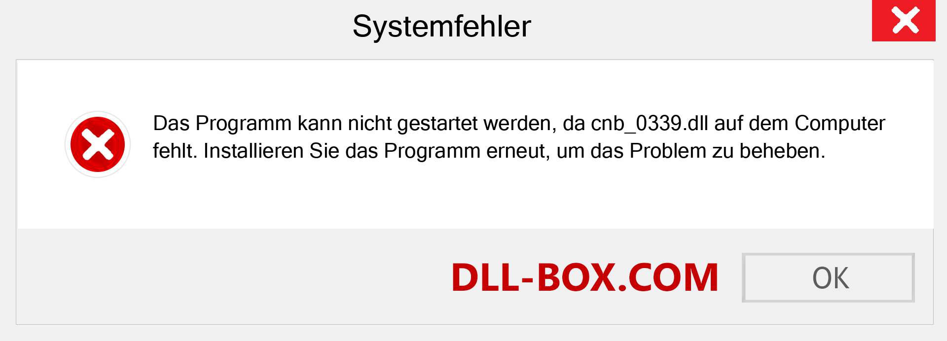 cnb_0339.dll-Datei fehlt?. Download für Windows 7, 8, 10 - Fix cnb_0339 dll Missing Error unter Windows, Fotos, Bildern