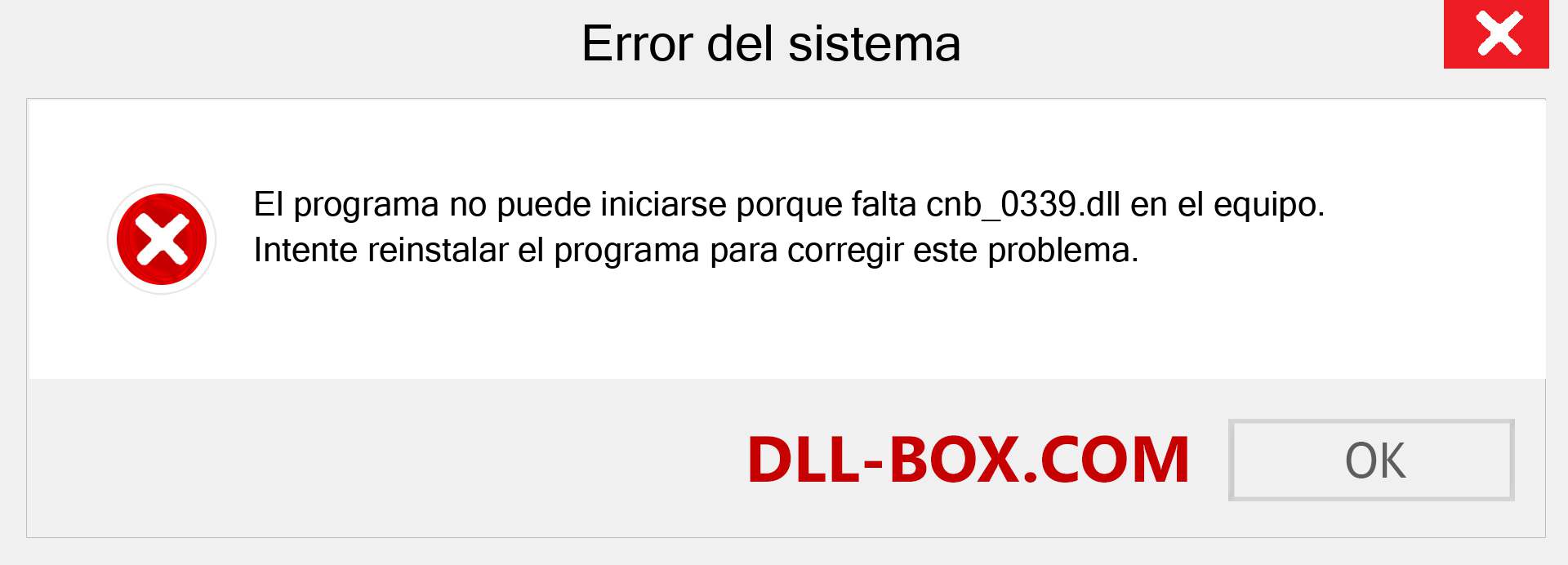 ¿Falta el archivo cnb_0339.dll ?. Descargar para Windows 7, 8, 10 - Corregir cnb_0339 dll Missing Error en Windows, fotos, imágenes